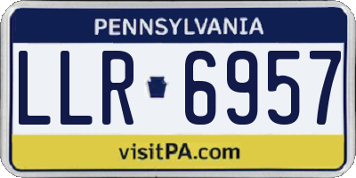 PA license plate LLR6957
