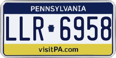 PA license plate LLR6958