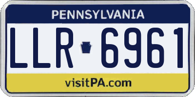 PA license plate LLR6961