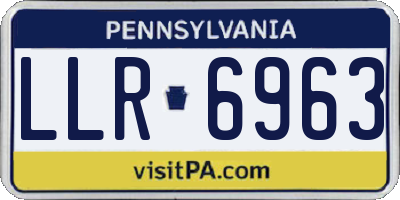 PA license plate LLR6963