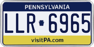 PA license plate LLR6965