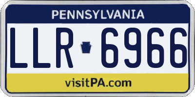 PA license plate LLR6966