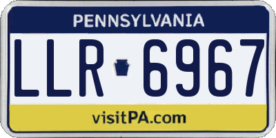 PA license plate LLR6967
