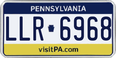 PA license plate LLR6968