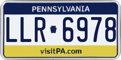 PA license plate LLR6978