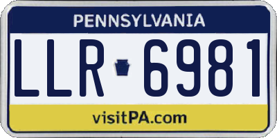 PA license plate LLR6981