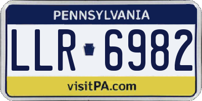 PA license plate LLR6982