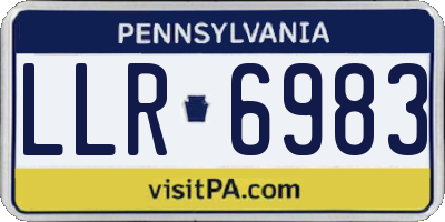 PA license plate LLR6983