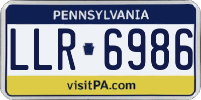 PA license plate LLR6986