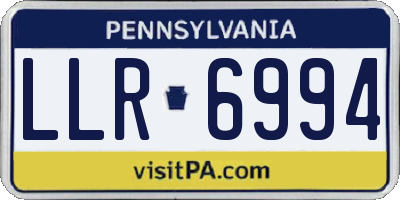 PA license plate LLR6994