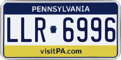 PA license plate LLR6996