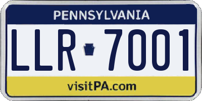 PA license plate LLR7001