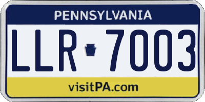 PA license plate LLR7003