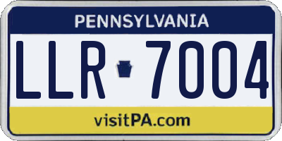 PA license plate LLR7004