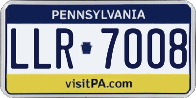 PA license plate LLR7008