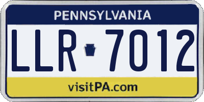 PA license plate LLR7012