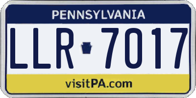 PA license plate LLR7017