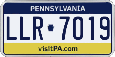 PA license plate LLR7019