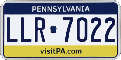 PA license plate LLR7022