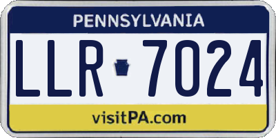 PA license plate LLR7024