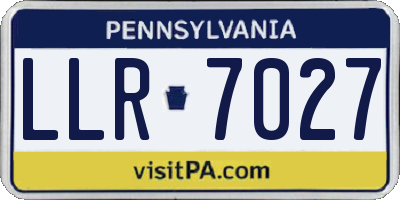 PA license plate LLR7027