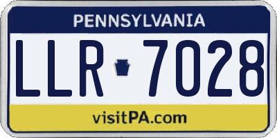 PA license plate LLR7028
