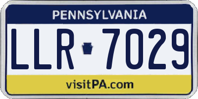 PA license plate LLR7029