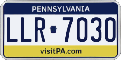 PA license plate LLR7030