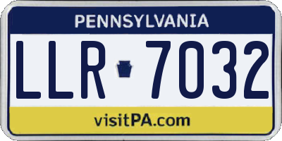 PA license plate LLR7032