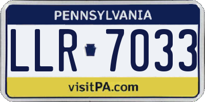 PA license plate LLR7033