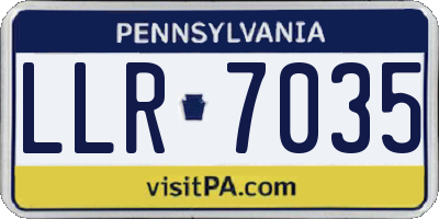 PA license plate LLR7035
