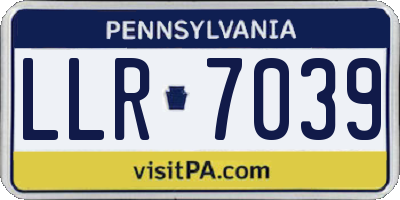PA license plate LLR7039