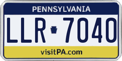 PA license plate LLR7040
