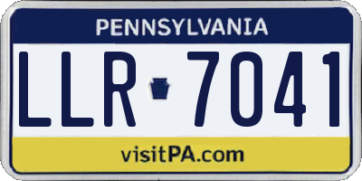 PA license plate LLR7041