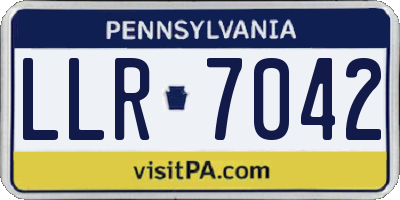 PA license plate LLR7042