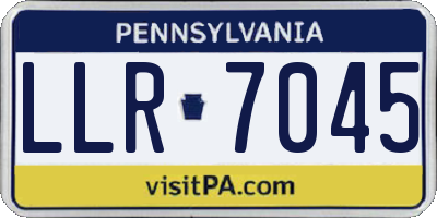 PA license plate LLR7045