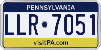 PA license plate LLR7051