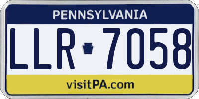 PA license plate LLR7058