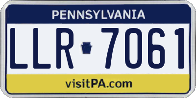 PA license plate LLR7061