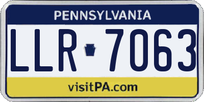 PA license plate LLR7063