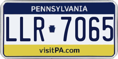 PA license plate LLR7065