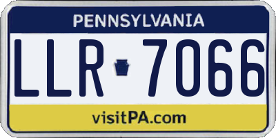 PA license plate LLR7066