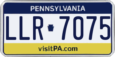 PA license plate LLR7075