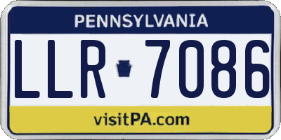 PA license plate LLR7086