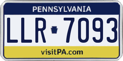 PA license plate LLR7093