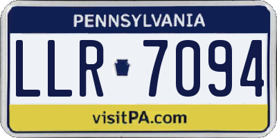 PA license plate LLR7094