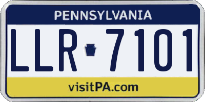 PA license plate LLR7101