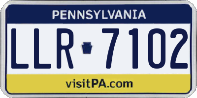 PA license plate LLR7102
