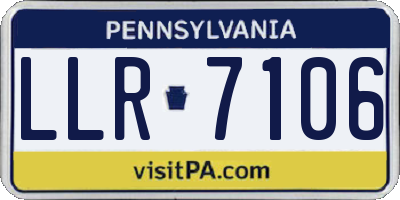 PA license plate LLR7106