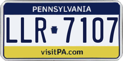 PA license plate LLR7107